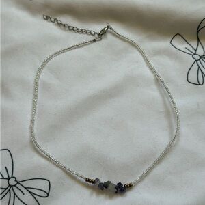 Natural Amethyst Crystal With Beaded Necklace